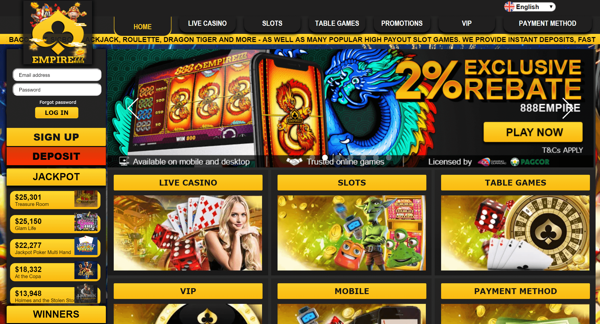 Empire casino online winslotmo